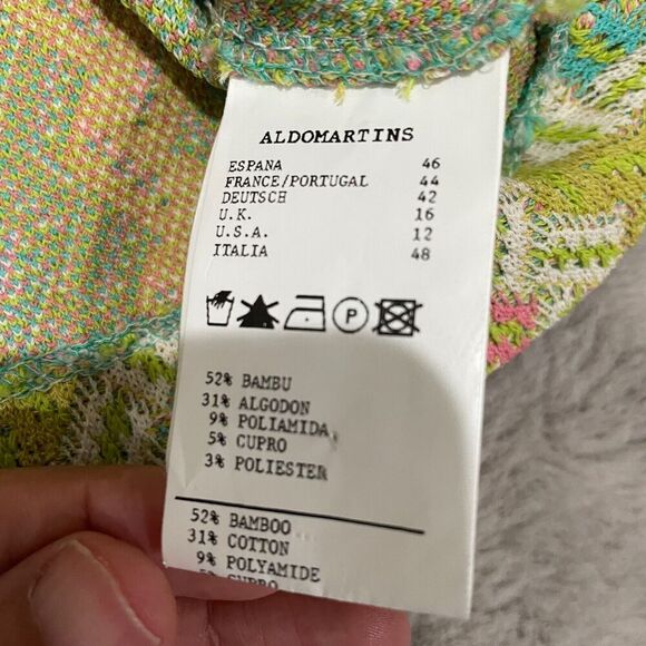 Anthropologie Aldo Martins Women 12 Chevron Blazer Jacket Bamboo Spain Designer - Picture 11 of 16